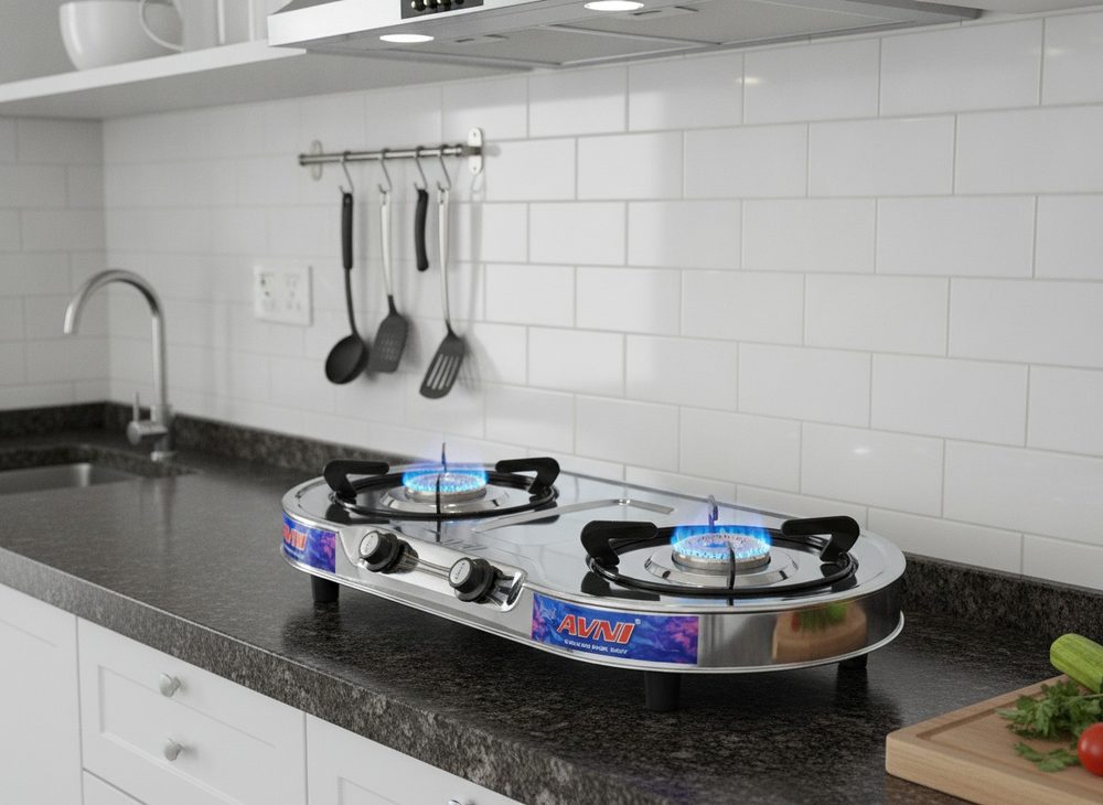 AVNI Glass Top 2-Burner Gas Stove